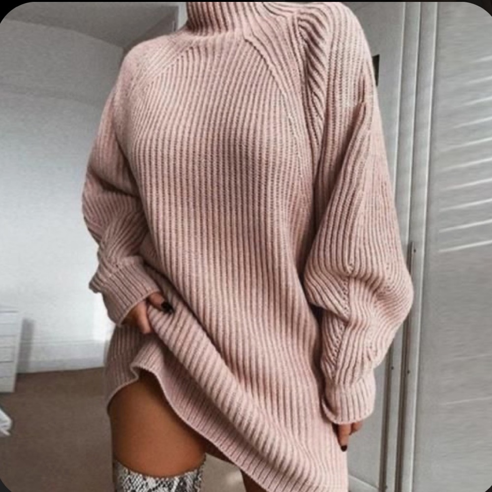Light pink sweater dress